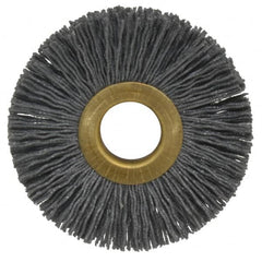 Osborn - 2-1/2" OD, 5/8" Arbor Hole, Crimped Nylon Wheel Brush - 3/8" Face Width, 11/16" Trim Length, 15,000 RPM - Strong Tooling