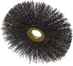 Osborn - 4" OD, 5/8" Arbor Hole, Crimped Steel Wheel Brush - 3/16" Face Width, 1-1/2" Trim Length, 0.014" Filament Diam, 15,000 RPM - Strong Tooling