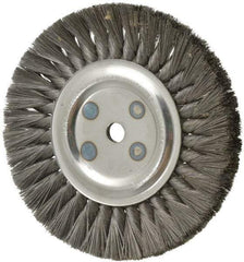 Osborn - 8" OD, 5/8" Arbor Hole, Knotted Steel Wheel Brush - 5/8" Face Width, 1-11/16" Trim Length, 0.0118" Filament Diam, 8,500 RPM - Strong Tooling