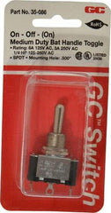 GC/Waldom - SPDT Medium Duty On-Off-On Toggle Switch - Solder Lug Terminal, Bat Handle Actuator, 1/4 hp at 125/250 VAC hp, 125 VAC at 6 A & 250 VAC at 3 A - Strong Tooling