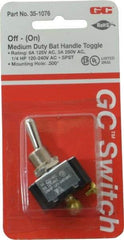 GC/Waldom - SPST Medium Duty Off-On Toggle Switch - Screw Terminal, Bat Handle Actuator, 1/4 hp at 125/250 VAC hp, 125 VAC at 6 A & 250 VAC at 3 A - Strong Tooling