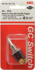 GC/Waldom - SPDT Medium Duty On-On Toggle Switch - Screw Terminal, Bat Handle Actuator, 1/4 hp at 125/250 VAC hp, 125 VAC at 6 A & 250 VAC at 3 A - Strong Tooling