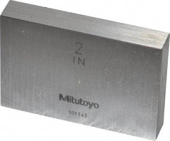 Mitutoyo - 2" Rectangular Steel Gage Block - Accuracy Grade 0, Includes Certificate of Inspection - Strong Tooling