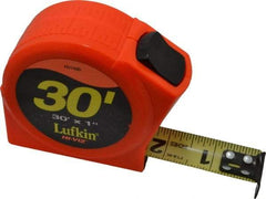 Lufkin - 30' x 1" Yellow Blade Tape Measure - 1/16" Graduation, A5 Graduation Style, High-Visibility Orange Case - Strong Tooling