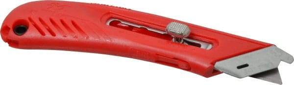 PHC - Retractable Utility Knife - 1-5/8" Blade, Red Plastic Handle, 1 Blade Included - Strong Tooling