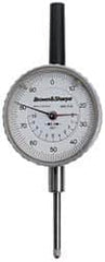 TESA Brown & Sharpe - 1/4" Range, 0-50-0 Dial Reading, 0.001" Graduation Dial Drop Indicator - 1-11/16" Dial, 0.1" Range per Revolution, Revolution Counter - Strong Tooling