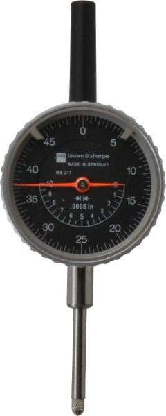 TESA Brown & Sharpe - 1" Range, 0-50 Dial Reading, 0.0005" Graduation Dial Drop Indicator - 2-1/4" Dial, 0.05" Range per Revolution, Revolution Counter - Strong Tooling