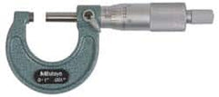 Mitutoyo - 125 to 150mm Range, 0.01mm Graduation, Mechanical Outside Micrometer - Ratchet Stop Thimble, Accurate to 0.0001" - Strong Tooling