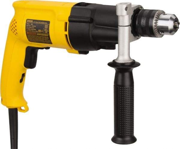 DeWALT - 120 Volt 1/2" Keyed Chuck Electric Hammer Drill - 0 to 19,000 & 0 to 46,000 BPM, 0 to 1,100 & 0 to 2,700 RPM, Reversible - Strong Tooling