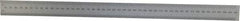 Mitutoyo - 18" Long, 1/64, 1/32" and 0.5, 1mm Graduation, Rigid Stainless Steel Rule - English/Metric Graduation Style, 1-3/16" Wide, Silver, Satin Chrome Finish - Strong Tooling