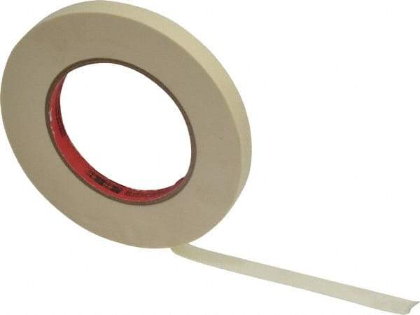 3M - 1/2" Wide x 60 Yd Long Tan Paper Masking Tape - Series 213, 6 mil Thick, 27 In/Lb Tensile Strength - Strong Tooling