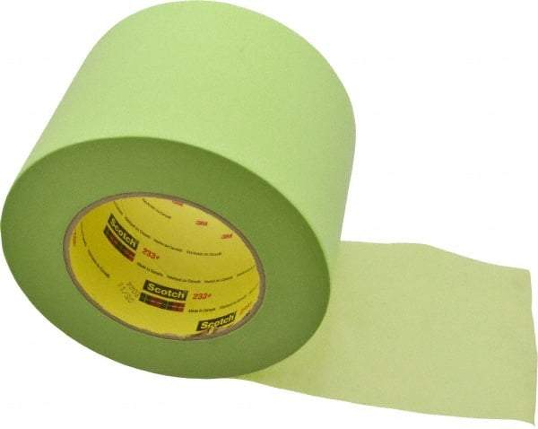 3M - 4" Wide x 60 Yd Long Green Paper Masking Tape - Series 401+/233+, 6.7 mil Thick, 25 In/Lb Tensile Strength - Strong Tooling