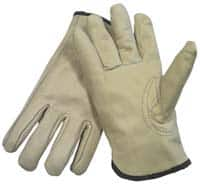 PRO-SAFE - Size XL (10) Grain Cowhide Cold Protection Work Gloves - For Work & Driver, Uncoated, Slip-On Cuff, Beige, Paired - Strong Tooling