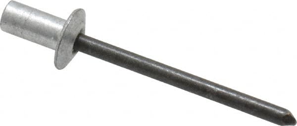 RivetKing - Size 62 Dome Head Aluminum Closed End Sealing Blind Rivet - Steel Mandrel, 0.02" to 1/8" Grip, 3/8" Head Diam, 0.192" to 0.196" Hole Diam, 0.406" Length Under Head, 3/16" Body Diam - Strong Tooling