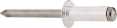 RivetKing - Size 88 Dome Head Aluminum Open End Blind Rivet - Steel Mandrel, 0.376" to 1/2" Grip, 1/2" Head Diam, 0.257" to 0.261" Hole Diam, 3/4" Length Under Head, 1/4" Body Diam - Strong Tooling