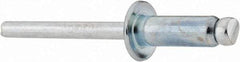 RivetKing - Size 88 Dome Head Steel Open End Blind Rivet - Steel Mandrel, 0.376" to 1/2" Grip, 1/2" Head Diam, 0.257" to 0.261" Hole Diam, 3/4" Length Under Head, 1/4" Body Diam - Strong Tooling