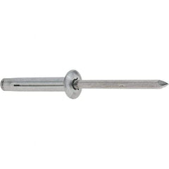 RivetKing - Size 0640 Dome Head Aluminum Tri Folding Blind Rivet - Aluminum Mandrel, 0.157" to 5/8" Grip, 0.386" Head Diam, 0.196" to 0.209" Hole Diam, 1.2" Length Under Head, 3/16" Body Diam - Strong Tooling