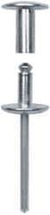 RivetKing - Size 8-34 Dome Head Steel Flush on Both Sides Blind Rivet - Steel Mandrel, 1-7/8" to 2-1/8" Grip, 5/8" Head Diam, 0.255" Min Hole Diam, 1.82" Length Under Head, 1/4" Body Diam - Strong Tooling