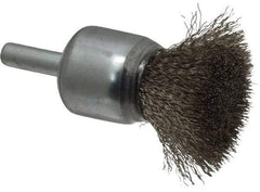 Anderson - 3/4" Brush Diam, Crimped, End Brush - 1/4" Diam Shank, 22,000 Max RPM - Strong Tooling