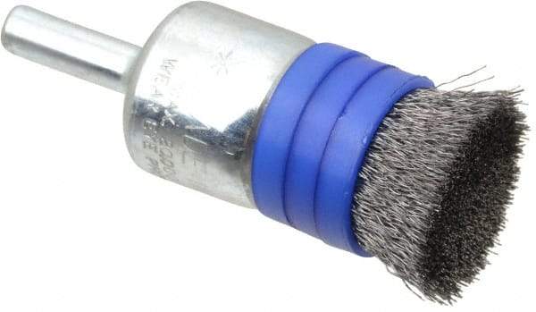 Anderson - 3/4" Brush Diam, Crimped, Flared End Brush - 1/4" Diam Shank, 20,000 Max RPM - Strong Tooling