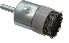 Anderson - 1" Brush Diam, Crimped, Flared End Brush - 1/4" Diam Shank, 10,000 Max RPM - Strong Tooling