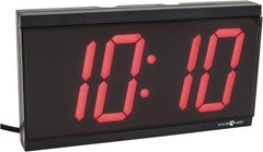 PTI - 4 Inch Diameter, White Face, Digital Wall Clock - LED Display, Black Case, Runs on 115 VAC - Strong Tooling