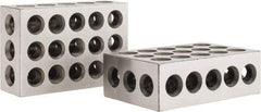 Value Collection - 0.0003 Squareness Per Inch, Hardened Steel, 1-2-3 Block with 23 Hole Setup Block - 0.0001 to 0.0007 Inch Overall Tolerance, 3/8 - 16 Inch Tapped Hole Size, 56-60 HRC Hardness, Sold As Matched Pair - Strong Tooling