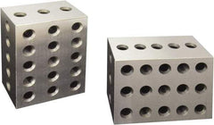 Value Collection - 0.0003 Squareness Per Inch, Hardened Steel, 2-3-4 Block with 23 Hole Setup Block - 0.0001 to 0.0007 Inch Overall Tolerance, 3/8 - 16 Inch Tapped Hole Size, 56-60 HRC Hardness, Sold As Matched Pair - Strong Tooling