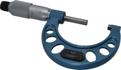 Fowler - 1 to 2" Range, 0.0001" Graduation, Mechanical Outside Micrometer - Friction Thimble, Accurate to 0.00015" - Strong Tooling