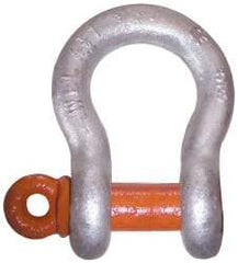 CM - 3/8" Nominal Chain Size, 2 Ton Alloy Steel Screw Anchor Shackle - 17/32" Diam, 7/16" Pin Diam, 21/32" Wide Inside Jaw, 15/16" Inside Width - Strong Tooling