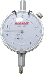 Peacock - 0.05" Range, 0-10 Dial Reading, 0.0001" Graduation Dial Drop Indicator - 2-3/64" Dial, 0.0003" Accuracy, Revolution Counter - Strong Tooling