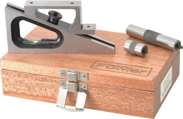 Fowler - 6-1/4 Inch Adjustable Planer and Shaper Gage - 5 Inch Long, 3/4 Inch Wide, 6-1/4 Inch High Base, Includes 1 Inch Extension Post, 3 Inch Extension Post, Wooden Case - Strong Tooling