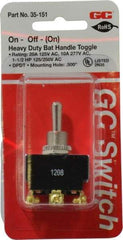 GC/Waldom - DPDT Heavy Duty On-Off-On Toggle Switch - Screw Terminal, Bat Handle Actuator, 1-1/2 hp at 125/250 VAC hp, 277 VAC - Strong Tooling