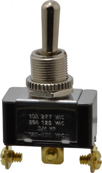 GC/Waldom - SPDT Heavy Duty On-Off-On Toggle Switch - Screw Terminal, Bat Handle Actuator, 3/4 hp at 125/250 VAC hp, 277 VAC - Strong Tooling