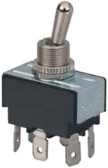 GC/Waldom - DPDT Heavy Duty On-On Toggle Switch - Quick Connect Terminal , Bat Handle Actuator, 1-1/2 hp at 125/250 VAC hp, 125/150 VAC - Strong Tooling