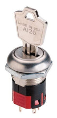 GC/Waldom - 4 Amp at 125 Volt, SPDT, 6 Tumbler Barrel Key Switch - Wire Lead Terminal, 0.76 Inch Mount Hole Diameter, 0.931 Inch Cylinder Length, On-On Sequence - Strong Tooling