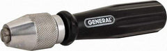 General - 6-7/8" Long, 1/4" Capacity, Pin Vise - 1" Body Diam 0.04" Min Capacity - Strong Tooling