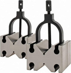 Value Collection - 25.4 to 1-1/2" Capacity, 90° Angle, Tool Steel V-Block - 2-3/4" Long x 2-1/2" Wide x 1-3/4" High, Sold as Matched Pair - Strong Tooling