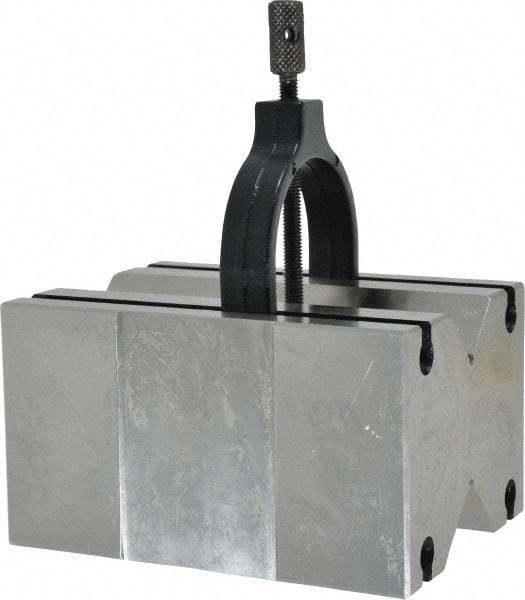 Value Collection - 31.75 to 2-1/8" Capacity, 90° Angle, Tool Steel V-Block - 4-7/8" Long x 3-1/2" Wide x 2-3/4" High, Sold as Matched Pair - Strong Tooling