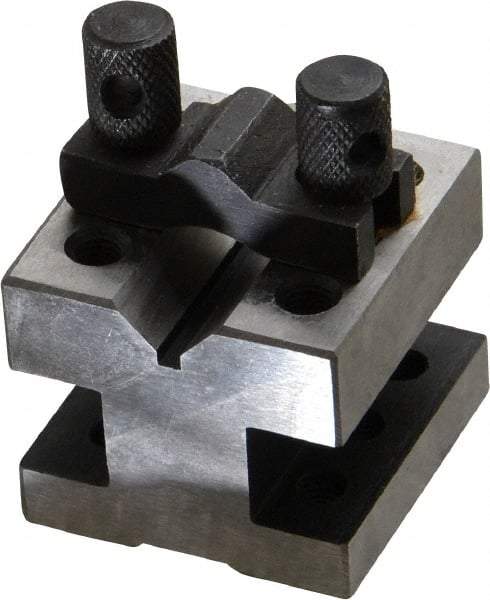 Value Collection - 19/32" Max Capacity, 90° Angle, Hardened Steel V-Block - 1-3/8" Long x 1-3/8" Wide x 1-3/16" High, Sold as Individual - Strong Tooling