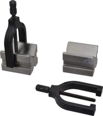 Value Collection - 1/2 to 1-3/32" Capacity, 90° Angle, Tool Steel V-Block - 2" Long x 1-1/2" Wide x 1-1/2" High, Sold as 2 Block Set - Strong Tooling