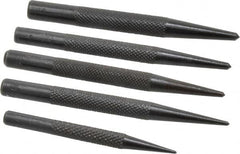 Value Collection - 5 Piece, 1/16 to 5/32", Center Punch Set - Round Shank, Comes in Vinyl Pouch - Strong Tooling