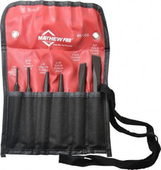 Mayhew - 6 Piece Punch & Chisel Set - 1/2 to 5/8" Chisel, 3/16 to 3/8" Punch, Round Shank - Strong Tooling