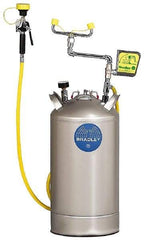 Bradley - 10 Gallon, 0.4 GPM Flow Rate at 30 PSI, Pressurized with Drench Hose Stainless Steel, Portable Eye Wash Station - 15 Min Duration, 25-1/4 Inch High - Strong Tooling