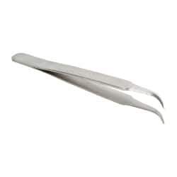 Value Collection - 4-1/4" OAL Stainless Steel Assembly Tweezers - Sharp Bent Points - Strong Tooling