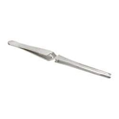 Value Collection - 6-1/2" OAL Stainless Steel Assembly Tweezers - Self-Closing, Blunt Serrated Points - Strong Tooling