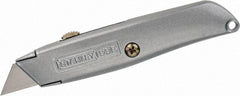 Stanley - Retractable Utility Knife - 2-7/16" Blade, Die Cast Aluminum (Color) Aluminum Handle, 3 Blades Included - Strong Tooling