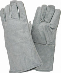 PRO-SAFE - Size L Cotton Lined Cowhide Welding Glove - 34.25cm OAL, Gauntlet Cuff, Wing Thumb, For General Welding - Strong Tooling