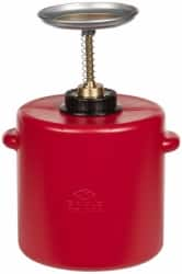 Eagle - 4 Quart Capacity, 13 Inch High x 7-3/4 Inch Diameter, Polyethylene Plunger Can - 5-1/4 Inch Dasher Diameter, Red, Approval Listing/Regulation FM - Strong Tooling