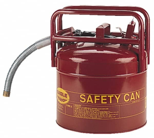 Eagle - 5 Gal Galvanized Steel Type II DOT Safety Can - 15-3/4" High x 12-1/2" Diam, Red with Yellow - Strong Tooling